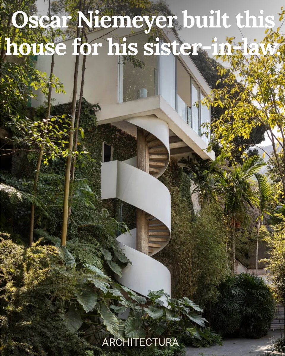 camilaphaypher's tweet photo. Photo by Architectura on August 15, 2026. The image may contain text saying: “Oscar Niemeyer built this house for his sister-in-law. https://t.co/s6eRmNFrhN