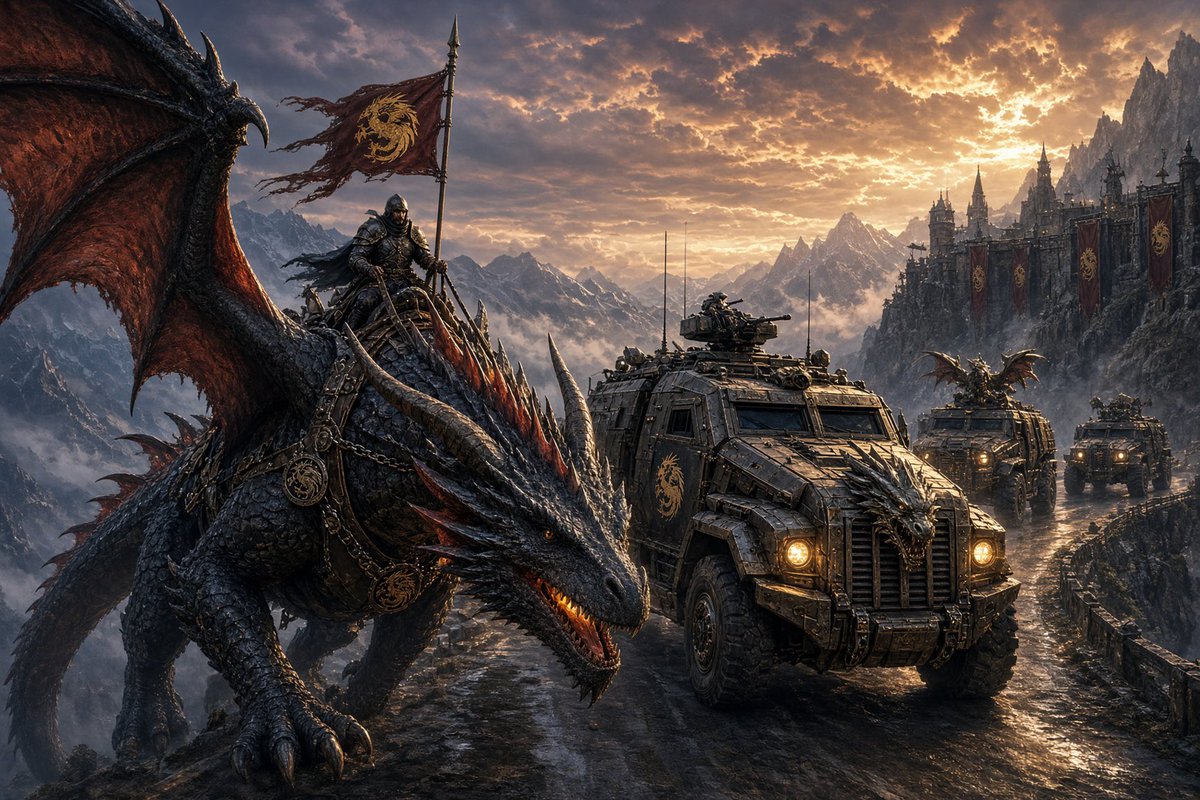 ThePaleImitator's tweet photo. As technology continues, dragon riders refuse to leave their beasts behind

#AIart #digitalart #scifi #fantasy #dragons #technology https://t.co/LyjEY5J5Gg