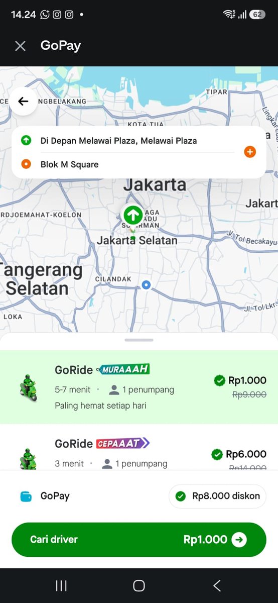 SeanovicSean's tweet photo. Gojek 1000 Diaplikasi GoPay masih ada guysss, kuy kah lewat sini aja kalau pada mau order https://t.co/BUDjjD7wDx