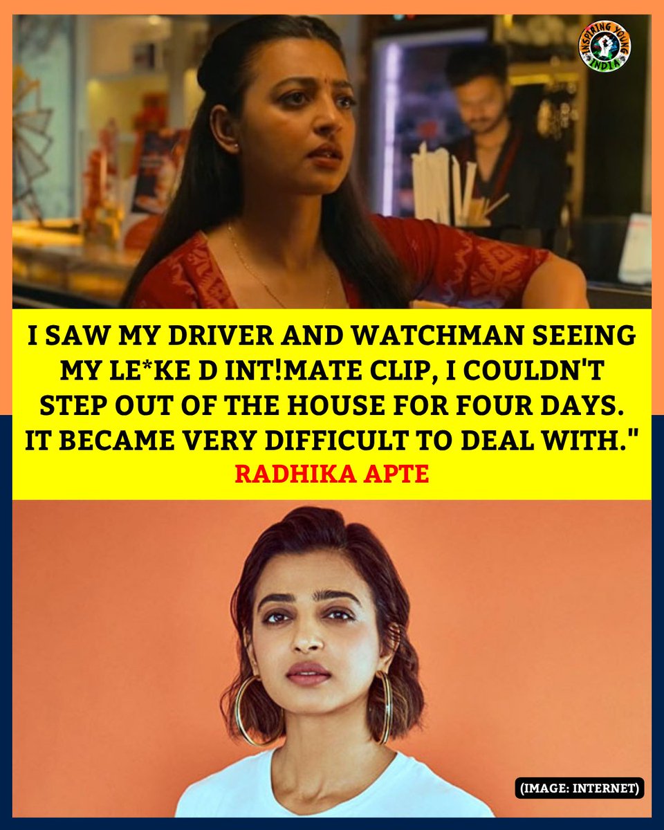 IYIndia's tweet photo. RADHIKA APTE RECALLS TRAUMATIC LEAKED CLIP EXPERIENCE

Actress Radhika Apte recalled how a leaked intimate clip left her unable to step out of her home for four days.
She said her stylist’s driver and her own watchman had seen the clip, making the situation extremely difficult . https://t.co/zoHuokBae7