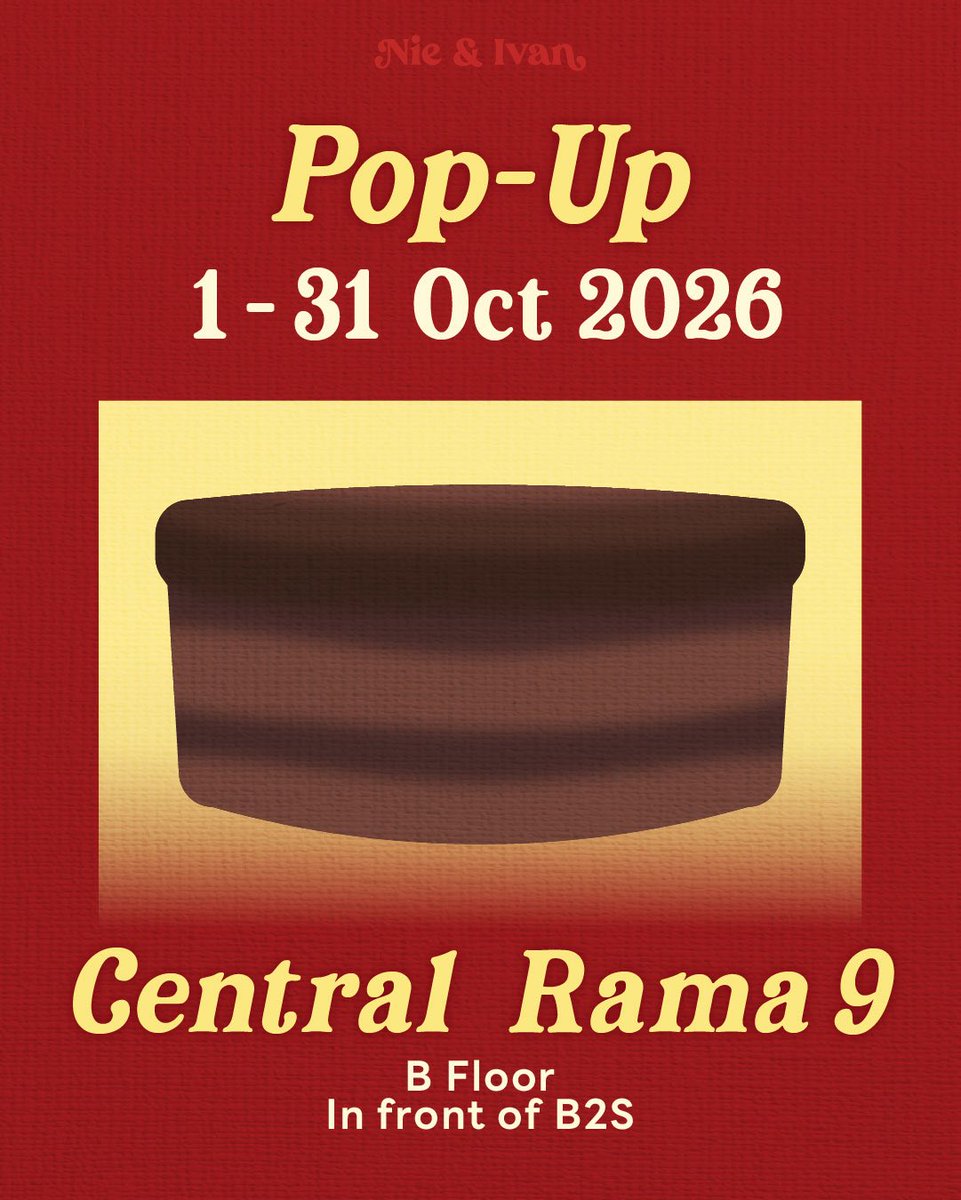 NieandIvancake's tweet photo. ชาวพระราม 9 Nie&amp;Ivan ยังอยู่น้าาา แวะมาหากันเยอะๆนะคะ 

📍Central Rama 9 
🗓️1-31 Oct 2026 
ชั้น B หน้า B2S 

#nieandivan #เค้กเนเน่ #centralrama9 https://t.co/XaApXKqMfx