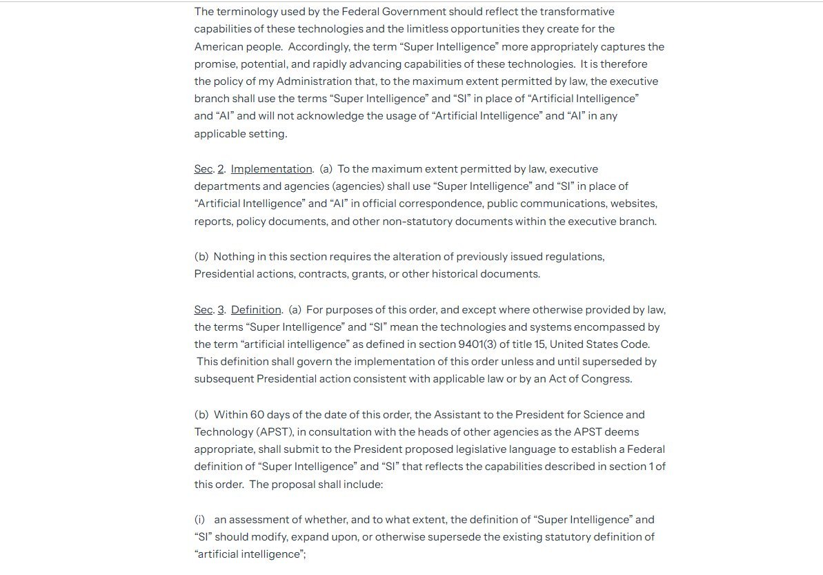 JasJjourno's tweet photo. Trump renamed AI as Super Intelligence/SI
Gimmick❌️
Deliberate reframing✅️
Artificial=Imitation
Super=Supremacy
Language shapes perception,funding,regulation &amp; public trust
@WhiteHouse tryna own it
Will industry,labs,global standards follow or treat it as political theater? https://t.co/wCftu8bDjR