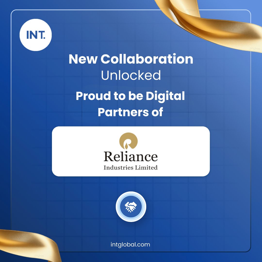 indusnettech's tweet photo. A new collaboration begins. 🤝

We’re proud to welcome Reliance Industries Limited to the growing network of enterprises partnering with Indus Net Technologies (INT.).

Connect with us: https://t.co/5nkV4Rkbzo

#NewCollaboration #INTGlobal https://t.co/XWA5MP64vr