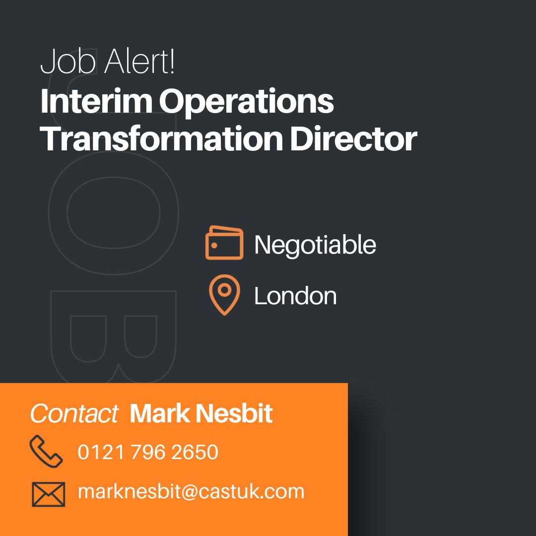Cast_UKjobs's tweet photo. 🔊Interim Operations Transformation Director | South East London
▶️Transform manufacturing & field operations
▶️Recover margin & remove bottlenecks
▶️6 months | Outside IR35 | Hybrid
Apply 👉https://t.co/8jS4XjIcCw
#TransformationJobs #OperationsLeadership https://t.co/usIG7tCjqO