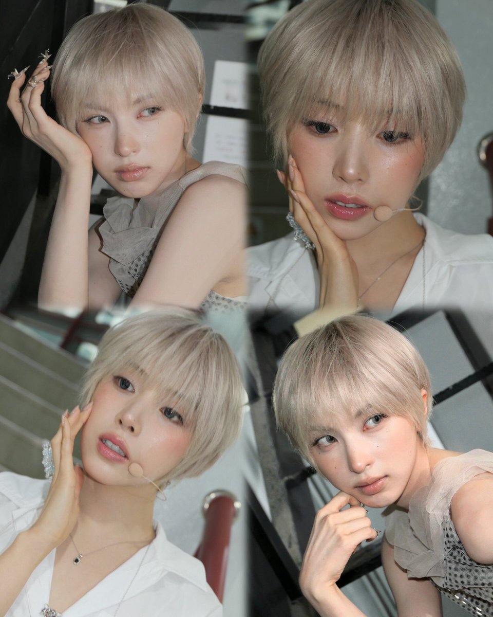 nmixxpics_'s tweet photo. NMIXX's Bae and Jiwoo stun twinning in their short cut wigs. https://t.co/Q2m0dIMJLa