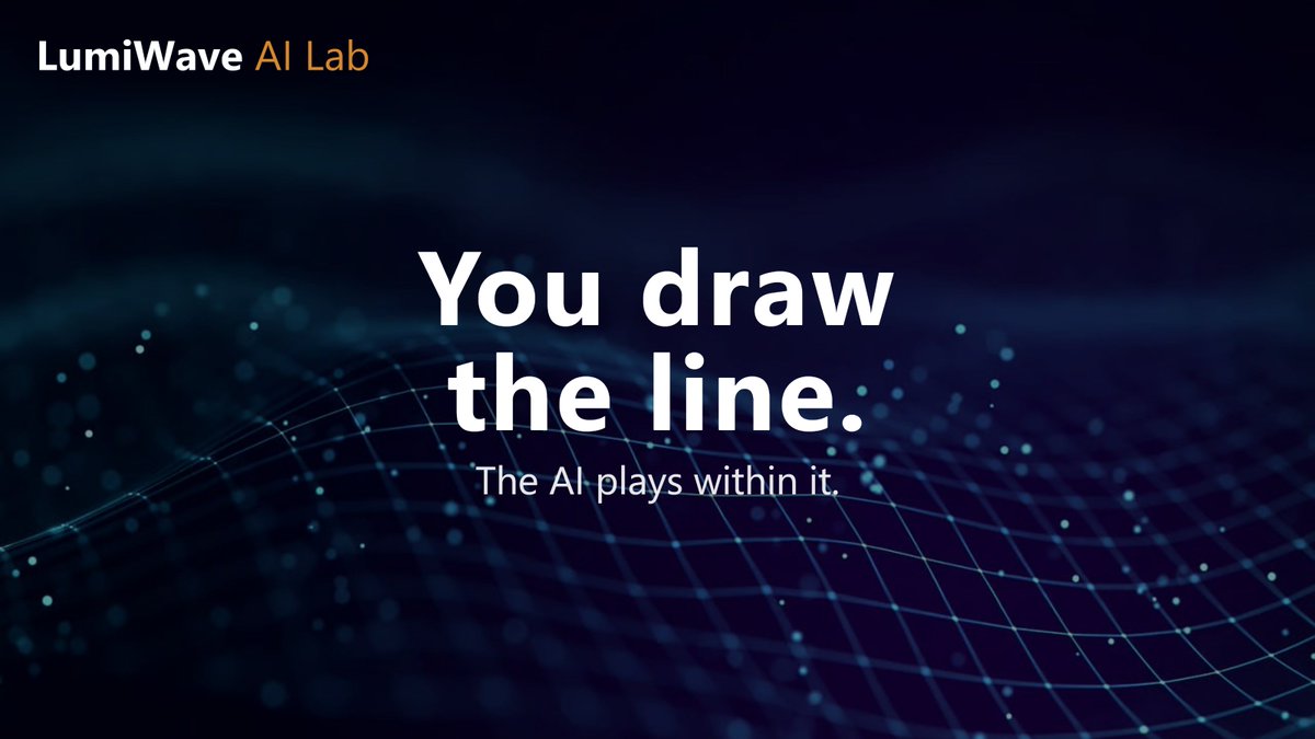 LumiWave_Lab's tweet photo. Asking about your game inside an AI platform is one thing. Letting that AI act on the answer is another.

The second one is where we're heading. And the moment an AI can act inside a game, one question matters more than any other — how far does it go.

For us, that's never the AI's call. You choose what to hand over and how much it can use. You decide what stays off-limits. And afterward, you see what it did and why. All from the AI platforms you already use.

The scope is set before the AI moves, and it doesn't cross that line. This isn't about giving up control. It's about making control precise enough that you can finally hand something over.

You draw the line. The AI plays within it. 🚀