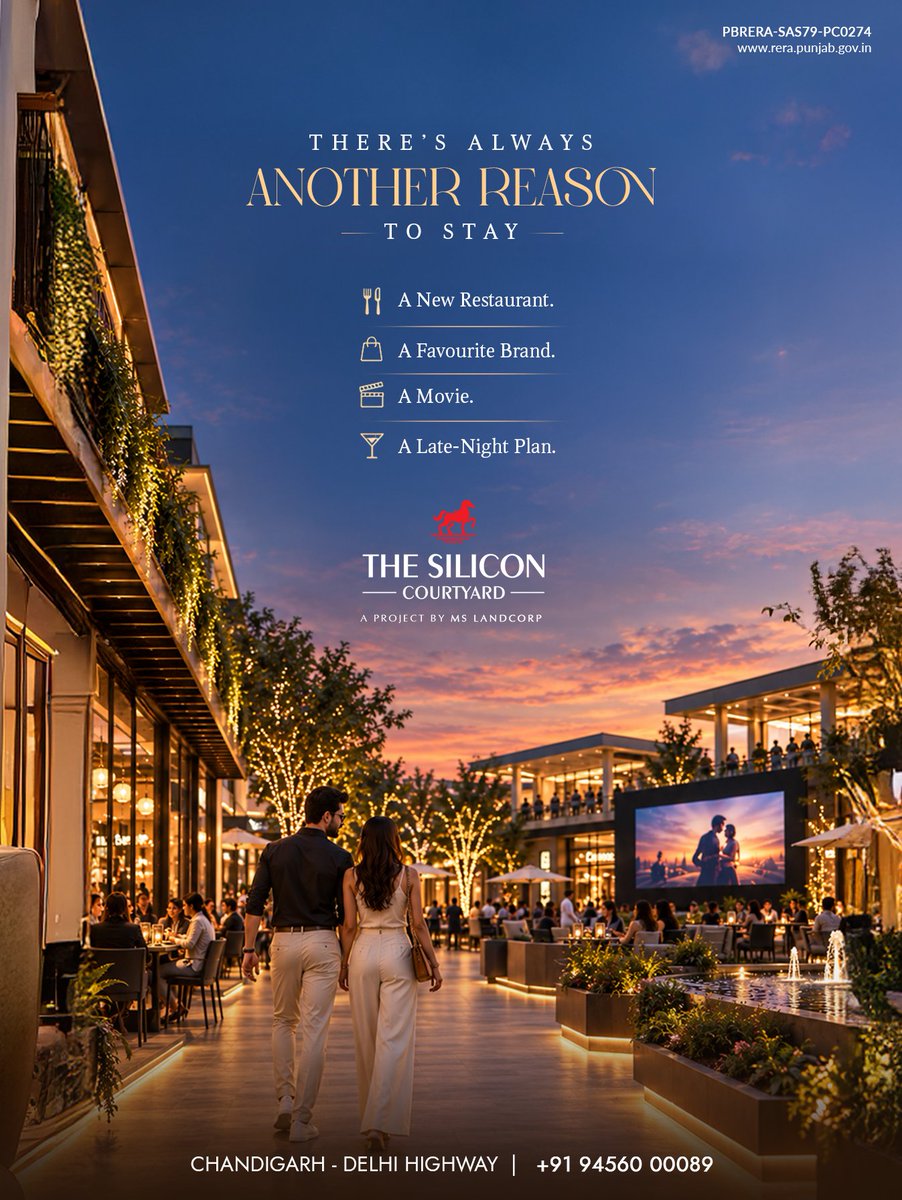 TSCourtyard's tweet photo. The best evenings rarely go exactly as planned.
One plan leads to another, and suddenly there is another reason to stay.

The Silicon Courtyard is designed around those effortless moments that make every visit unfold differently.
📞 To Know More: +91-9456000089 https://t.co/sbEcVEKBcY
