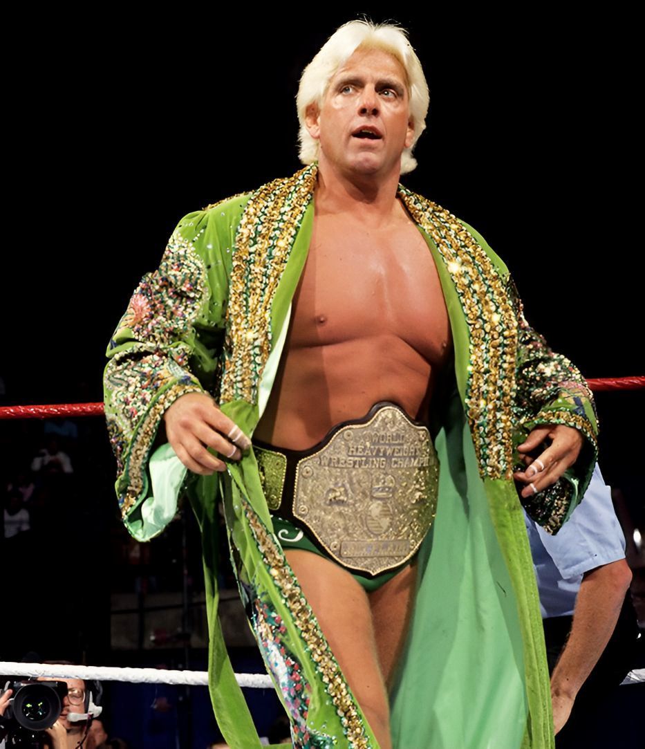 WWFWrestling1's tweet photo. 📸 Image from this day in 1991 capturing Ric Flair as he prepares to battle Rowdy Roddy Piper at the Wheeling Civic Center, West Virginia. Woooo! #WWF #WWE #Wrestling #RicFlair https://t.co/zlNUrKlQFH