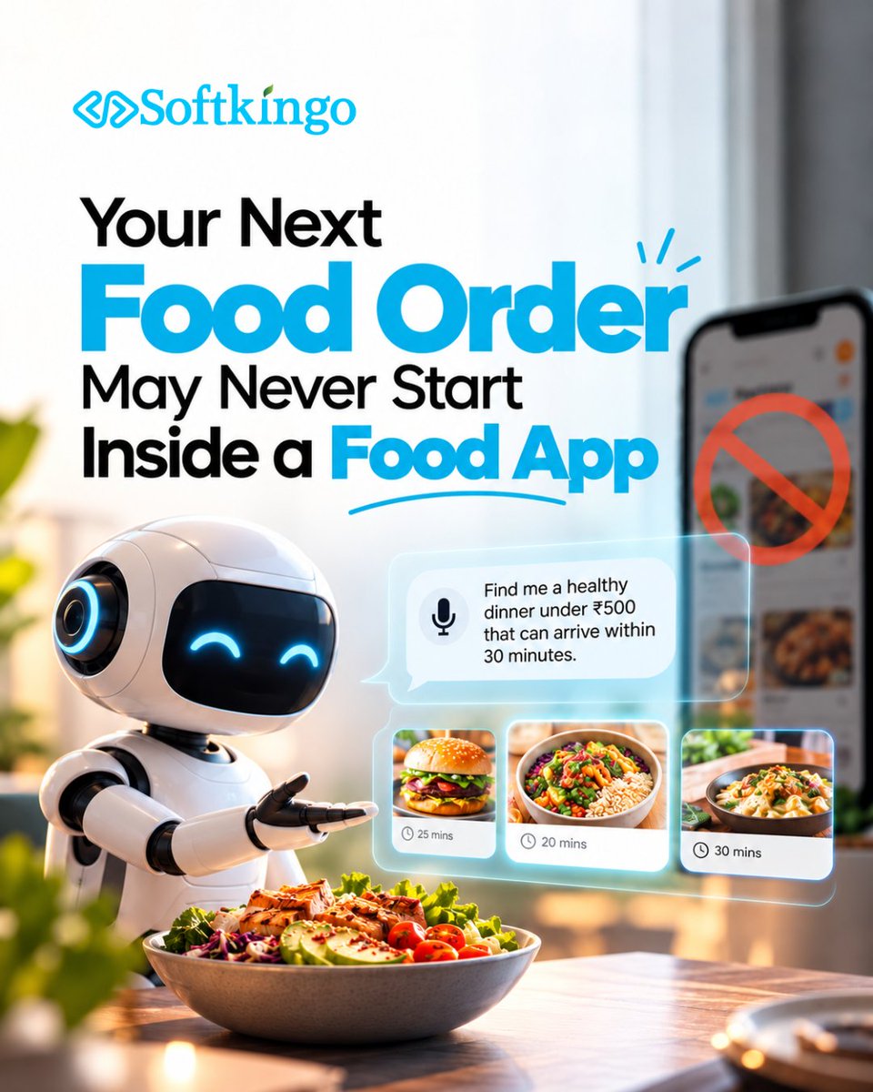 softkingo's tweet photo. What if your next food order never starts inside a food app?
👉 Want to explore the full insight? Click the link to read the complete article: https://t.co/6PfJ3coA0d
#FoodDeliveryApp #MobileAppDevelopment
(On Demand App Development, Food Delivery App development) https://t.co/ljYFvLfpiX