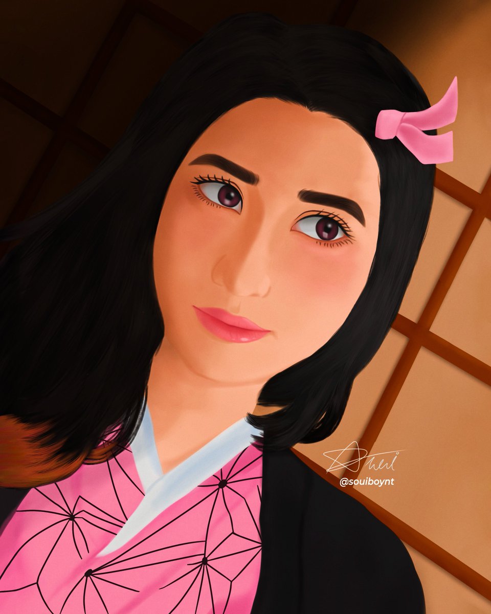souiboynt's tweet photo. Forgot to upload my attempt at a more realistic drawing of Nezuko with my face on it lol

#art #digitalart #artprogress #nezuko #demonslayer https://t.co/uoQb5FJKUx