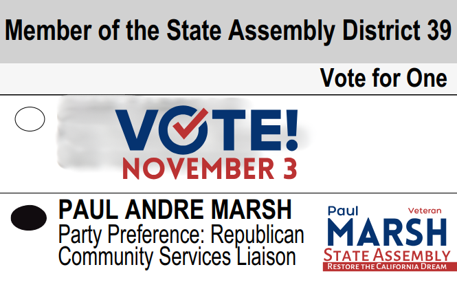 PaulMarshAD39's tweet photo. Voter guides are in the mail and ballots will be coming next week! Don't forget to vote Paul Marsh on November 3rd! #ad39 #californiadream #marsh4assembly #highdesert #antelopevalley #victorvalley #adelanto #lancaster #hesperia #palmdale #victorville https://t.co/nMDJdNWIc7