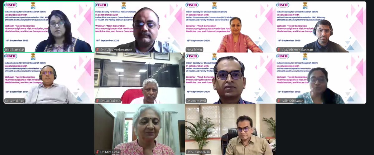 iscrindia's tweet photo. 📝 IPC Webinar: Next-Gen Pharmacovigilance, Risk Prediction &amp; Future Competencies | ISCR x IPC 📅 18th Sep 2026 | Online

Keynote by Dr. V. Kalaiselvan (IPC), AI in PV by Dr. Mira Desai, risk prediction by Dr. Ananya Chakraborty, and closing panel on PV by 2030. https://t.co/3naLTHcqFf