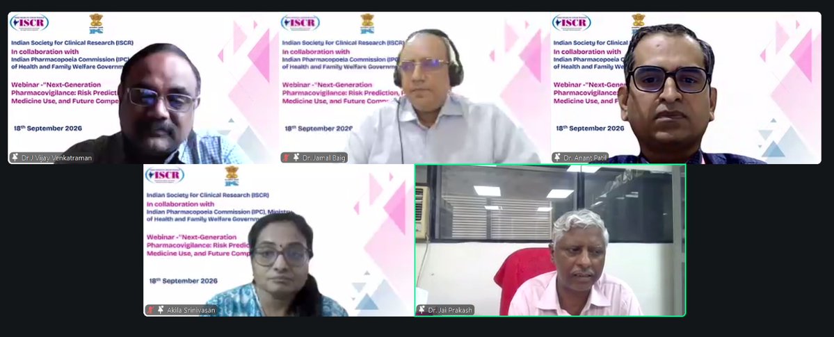 iscrindia's tweet photo. 📝 IPC Webinar: Next-Gen Pharmacovigilance, Risk Prediction &amp; Future Competencies | ISCR x IPC 📅 18th Sep 2026 | Online

Keynote by Dr. V. Kalaiselvan (IPC), AI in PV by Dr. Mira Desai, risk prediction by Dr. Ananya Chakraborty, and closing panel on PV by 2030. https://t.co/3naLTHcqFf