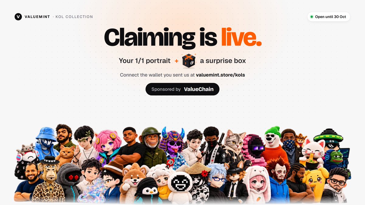 eliasing__'s tweet photo. The SoDEX Community NFT is now live for claim 🎁

Every KOL gets their 1/1 portrait plus a surprise, sponsored by @ValueChainL1  

Connect the wallet you sent us at https://t.co/h78DgTz5QF and open your envelope.

Open until 30 Oct. https://t.co/OagKtnKy1V