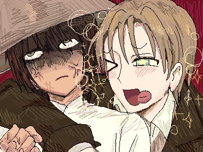 2929ii1's tweet photo. #国擬人化
🇺🇸&amp;🇻🇳
#야차월드

원래 Don’t worry be happy 라는 영상 트레해서 만들려고 한 건데 (무언가의 번데기 그리신 분) 말아먹어서 그냥 있는 그림들 뿌림

*본가- https://t.co/rMYKdxKMKC… https://t.co/OoGkFOS2oQ