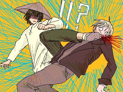 2929ii1's tweet photo. #国擬人化
🇺🇸&amp;🇻🇳
#야차월드

원래 Don’t worry be happy 라는 영상 트레해서 만들려고 한 건데 (무언가의 번데기 그리신 분) 말아먹어서 그냥 있는 그림들 뿌림

*본가- https://t.co/rMYKdxKMKC… https://t.co/OoGkFOS2oQ