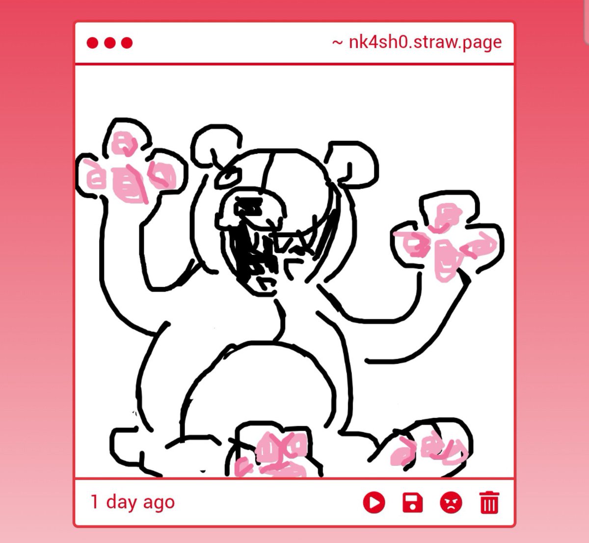 Thiznkagain's tweet photo. Ty for the drawings (especially you bear 🫶🏻) I LOVE the bonnie, sticking it to my wall https://t.co/7VWFNA5Lh1