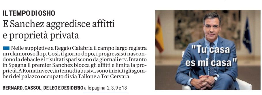 gspazianitesta's tweet photo. Mi pare che Osho sintetizzi bene sul Tempo i provvedimenti spagnoli sulla casa. https://t.co/k8S8DuZXNn