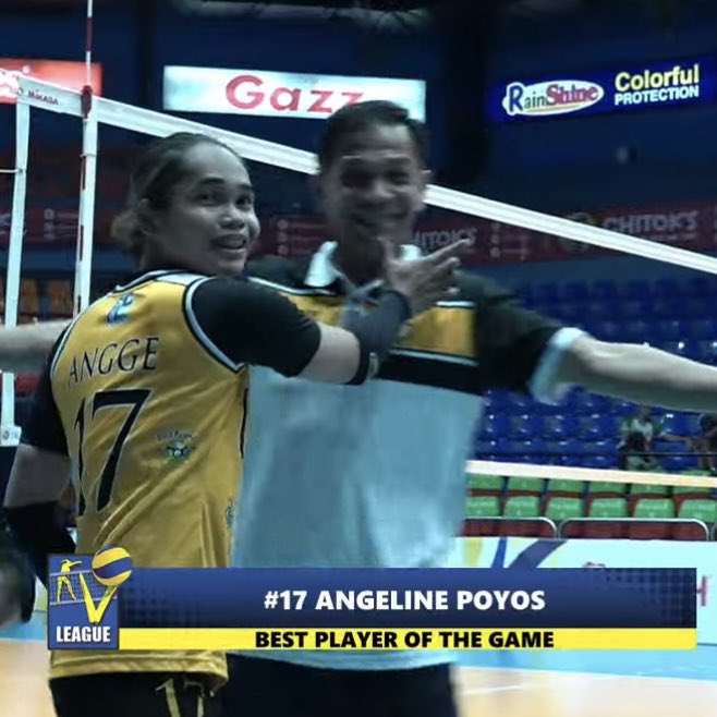 volleytiger's tweet photo. UST DRAWS FIRST BLOOD! 🐯

The UST Golden Tigresses defeat Arellano University in STRAIGHT SETS (25-12, 25-18, 25-13) to take Game 1 of the semifinals in the V-League Collegiate Challenge! 💛

Best Player of the Game is Angge Poyos!

Congrats, girls! #VLeaguePH https://t.co/lamf2ZdALv