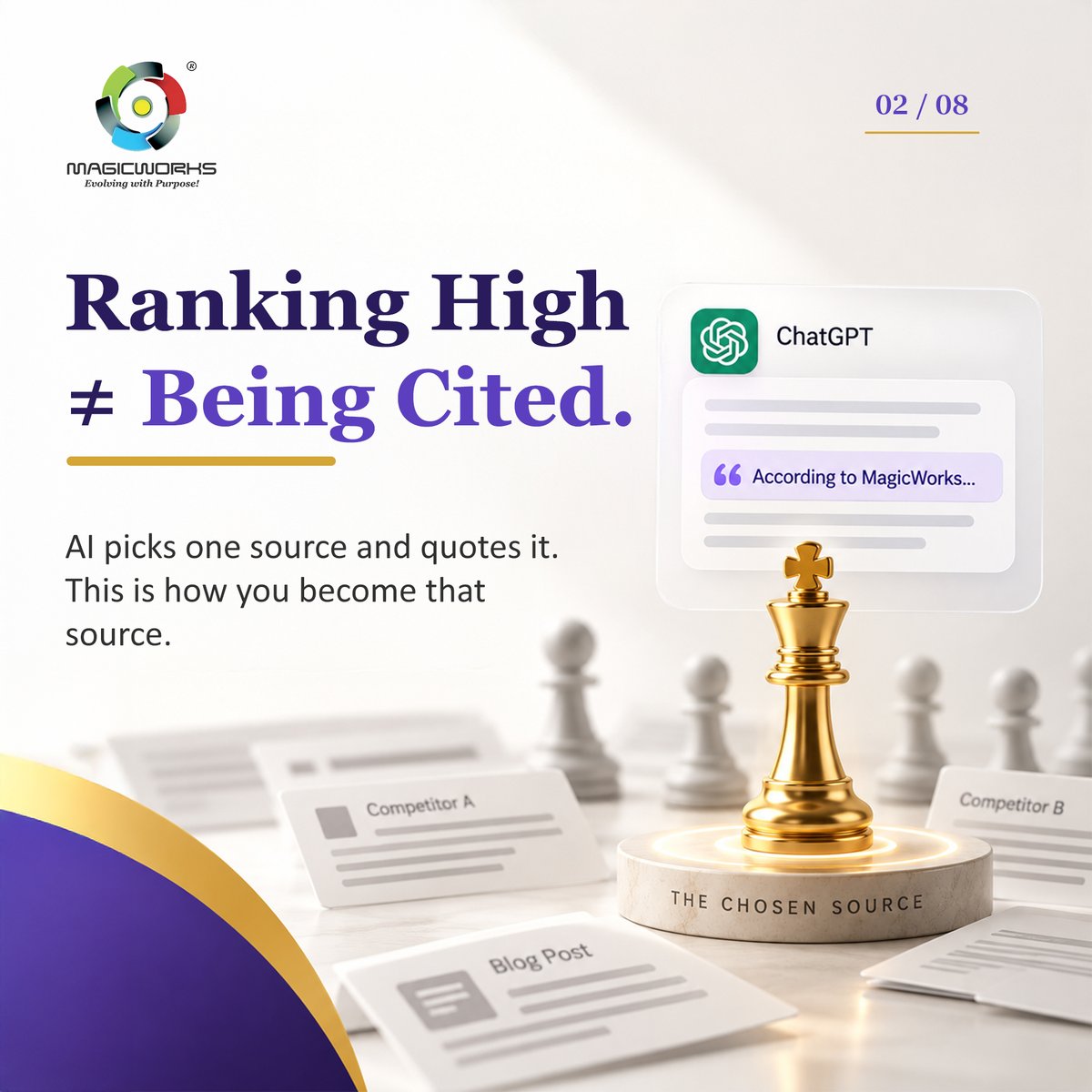 MagicWorks123's tweet photo. Ranking high and being cited by AI are not the same thing anymore.  
Get the free playbook: https://t.co/i793wq1BiZ 

#AEO #GEO #AISearch #AnswerEngineOptimization #DigitalMarketing #MagicWorks https://t.co/I7MZjKWroq