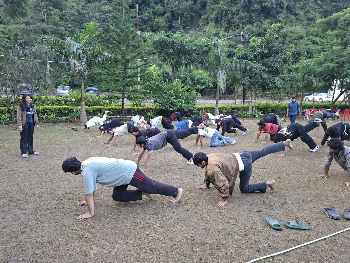 icfaidehradun's tweet photo. Day 7 | NSS Unit – IUD🌿
The day began with morning prayer and physical exercises, fostering positivity, discipline, fitness, and team spirit among our NSS volunteers.💪✨
🌸A healthy body, a focused mind, and a positive beginning!
#NSS #NSSUnit #ICFAIUniversityDehradun #Day7 https://t.co/Apj445mo6m