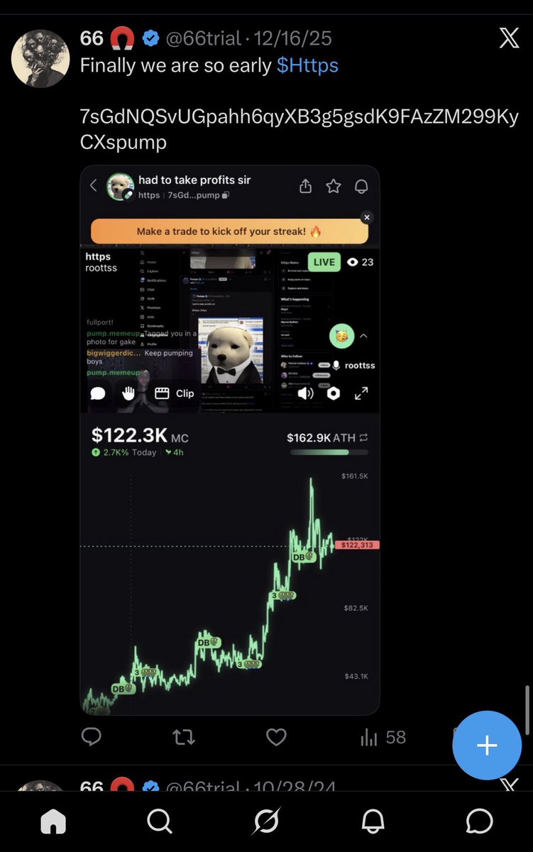 66trial's tweet photo. I was one of the first people who was with you at the live stream on pump fun and put all my money in Https ,I had 16 million https and I was working on the coin so hard to the point I saw a post for voting for listing from someone who named his account same like your name and your picture I clicked the link though it’s you and my wallet got drained and I lost over $66k in one second and I came begging you guys for help but no one gave a reaction, it’s all good I’m still recovering