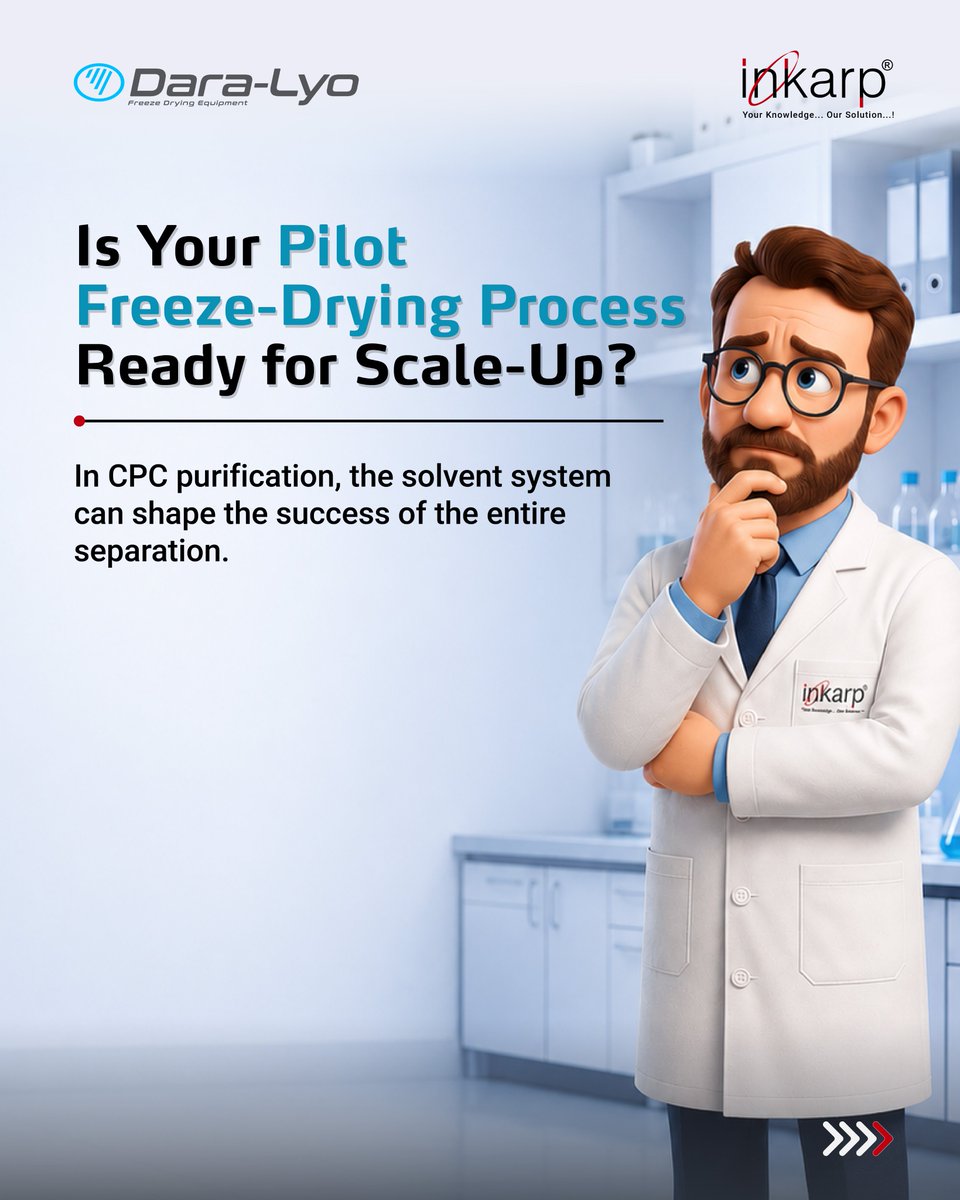 inkarpindia's tweet photo. ❄️ Pilot Freeze Drying Meets Process Development.

LyoLab Pilot Freeze Dryers support controlled recipe development, process optimization &amp; scale-up for pharmaceutical and high-value products.

📩 info@inkarp.co.in
🔗 https://t.co/EnqElT0KUM

#LyoLab #FreezeDrying #Inkarp https://t.co/78ZyhOfCb0