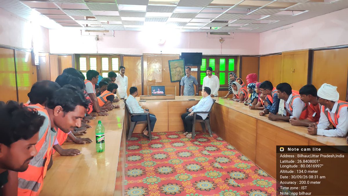 sbmkanpurnagar's tweet photo. स्वच्छता_ही_सेवा नगर पालिका परिषद बिल्हौर  में दिनांक 30 सितंबर 2026 को प्रातः 8 बजे से सफाई मित्रों की उपस्थिति में “सफाई मित्र सुरक्षा एवं सम्मान शिविर” की लाइव वेबकास्ट में प्रतिभाग करते समस्त सफाई मित्र। #SwachhataHiSeva2026 #SafaiMitra  #BilhaurKanpurNagar  #ViksitBharat2047 https://t.co/tPzUNhiaaH