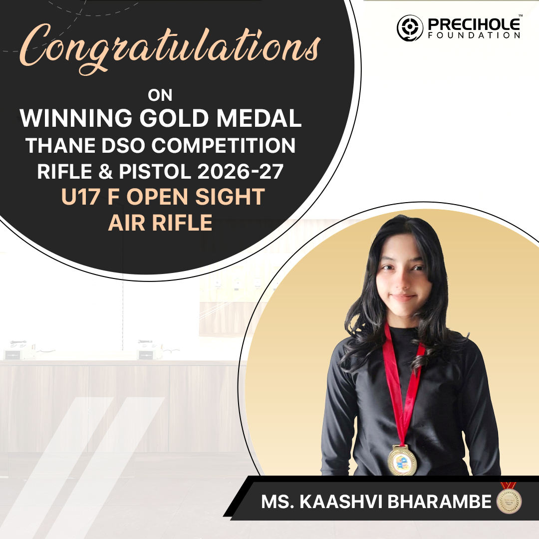 PFTCIndia1's tweet photo. A proud moment for the Precihole Foundation as our young achievers showcased exceptional talent at the Thane DSO Competition – Rifle &amp; Pistol 2026–27. 

🥇 Gold | 🥈 Silver | 🥉 Bronze — a fantastic haul across the U14 &amp; U17 Open Sight Air Rifle and Air Pistol categories! https://t.co/1f4E3IvDBt