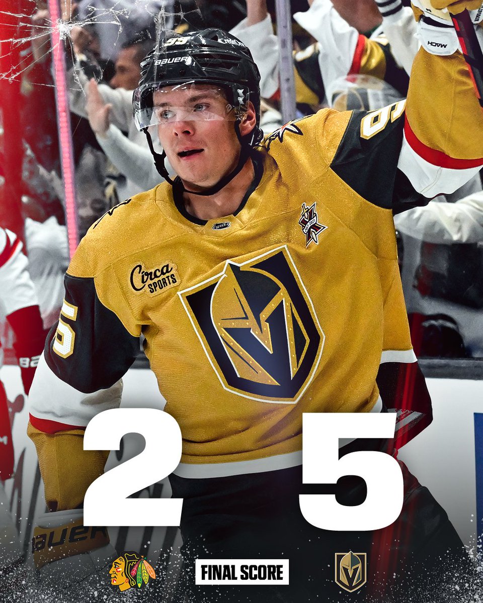 espn's tweet photo. The Golden Knights open their tenth season with a W 🔥 https://t.co/dD8x7hFFYu