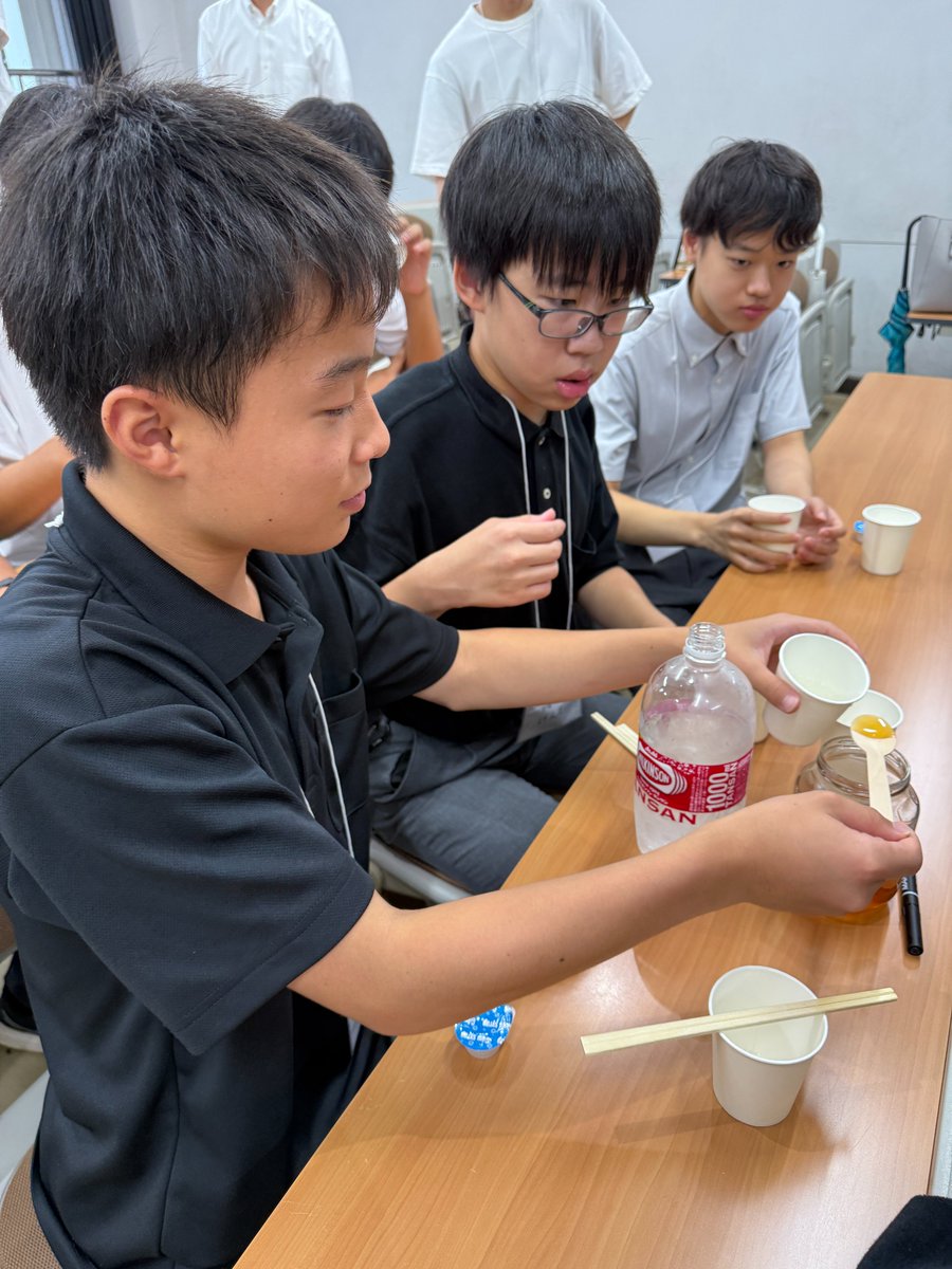 Keio_univ_PR's tweet photo. 中等部生と大学生がホップソーダ作りに挑戦！🌱🥤

三田キャンパスで栽培しているホップを収穫し、お鍋でじっくり香りと苦味を抽出🫕
炭酸水や中等部産のはちみつ🍯、レモンやガムシロップなど好きなものをブレンドして自分好みの味を追求！
笑顔はじけるひとときとなりました🫧🫧

#SDGs #慶應 https://t.co/W2zpxzYqDk