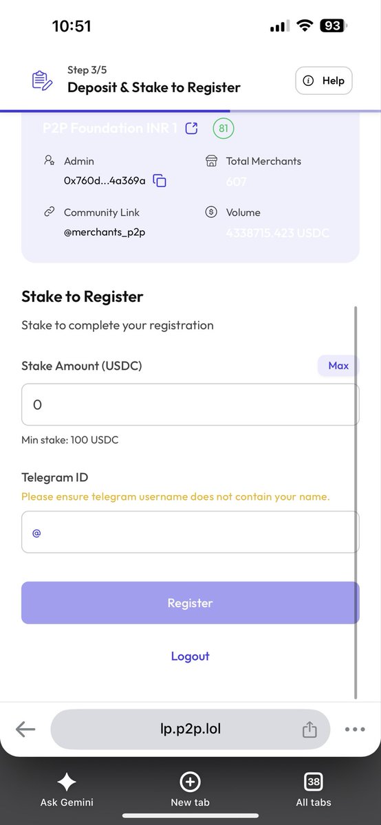 CVanguard69's tweet photo. @P2Pdotme 

https://t.co/PdMY9kZadU

is that your official register merchant link can you please confirm https://t.co/EyylS2WbET