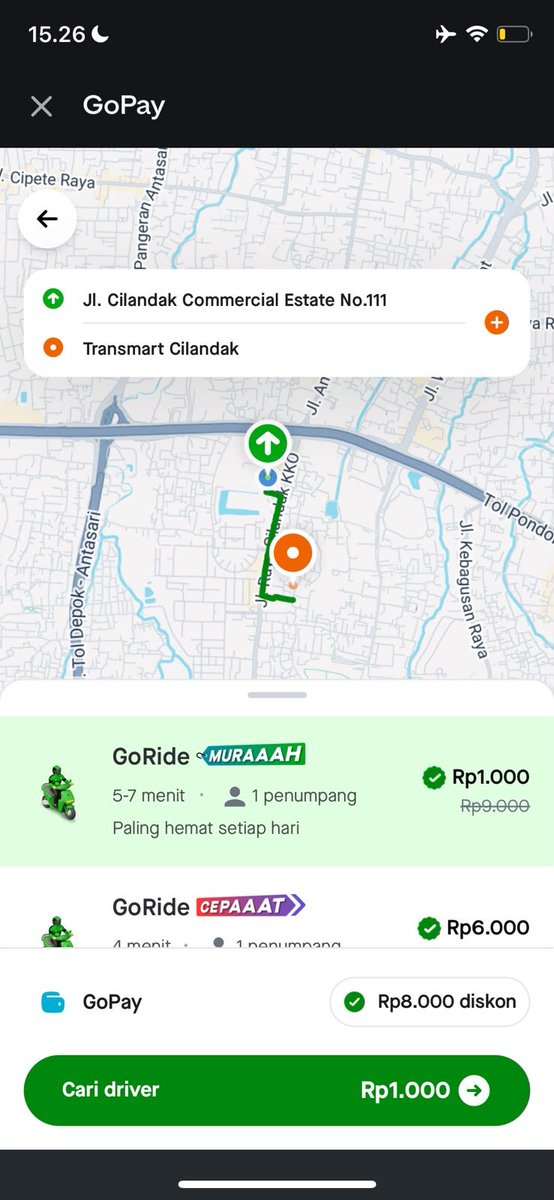 nichoveise's tweet photo. buat yang belum pernah coba, pesan Gojek langsung di aplikasi GoPay ternyata gampang banget. harganya mulai 1rb, Gojek 1000 diaplikasi GoPay https://t.co/CFS2Z3Js5d