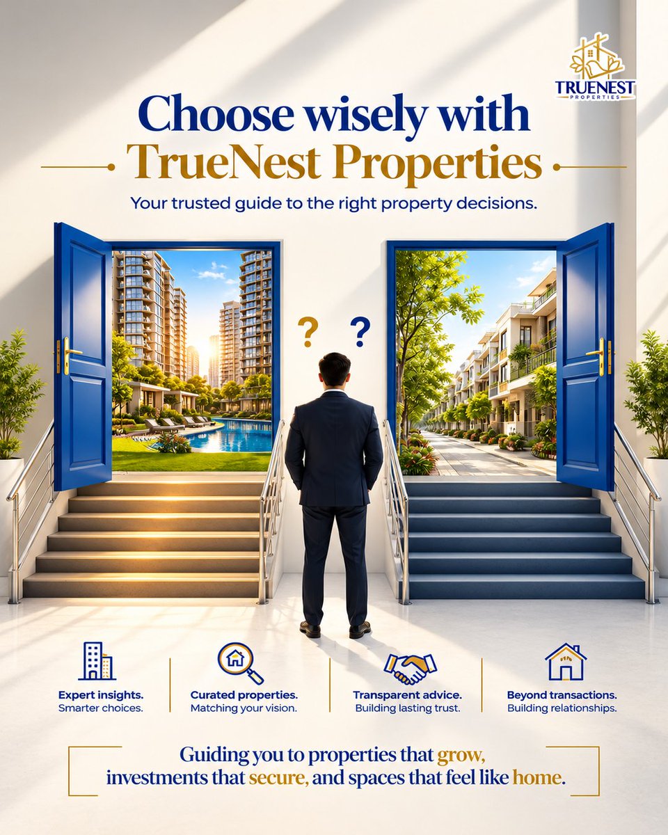 TrueNestPvtLtd's tweet photo. Choose Wisely with TrueNest Properties 🏡

Discover curated Real Estate opportunities across India, from Residential to Commercial Properties. Get expert guidance, transparent advice, and property solutions aligned with your goals. 🔑🤝

#TrueNestProperties #RealEstate #Property https://t.co/qJ5c3xrXTk