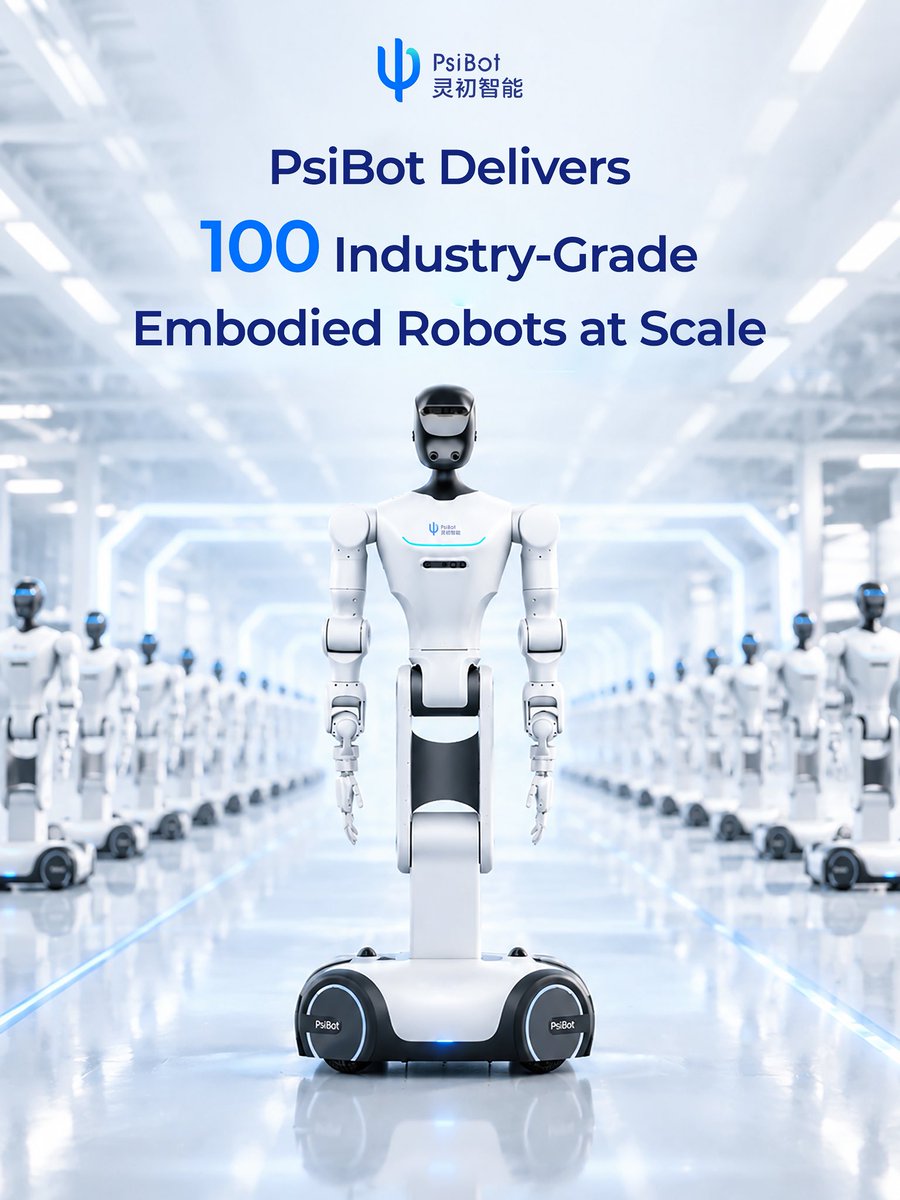 PsibotMarket's tweet photo. Major Milestone for PsiBot!
We have delivered 100 SynRobot marking a key breakthrough in our full‑system mass‑production.
PsiBot is bringing embodied AI from the lab toward large‑scale real‑world deployment.
#EmbodiedAI #Robotics #PsiBot https://t.co/fn6MrKMnnT