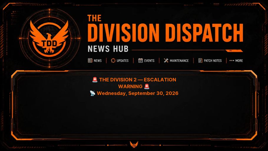 SHDdispatch's tweet photo. 🚨 ESCALATION DELTA DISCONNECT WARNING 🚨
📡 Wednesday, September 30, 2026

Agents, the developers have confirmed a large number of Delta disconnects affecting Escalation missions.

🔹 Game Director Alex (@beeerzi) confirms a fix is being prepared, with the team working around the clock
🔹 Official advice: skip Escalation until the fix is live to avoid losing tokens
🔹 A Delta disconnect can cost tokens and ground drops
🔹 Missions inside D.C., such as Jefferson Plaza, have reportedly run smoother in testing
🔹 Heartbreaker Prototype farmers can still run Escalations, at their own risk

More information is expected from the dev team, so keep an eye out for the next update. 🫡

Full breakdown on our Facebook page & Discord 👇

@TheDivisionGame #DivisionDispatch