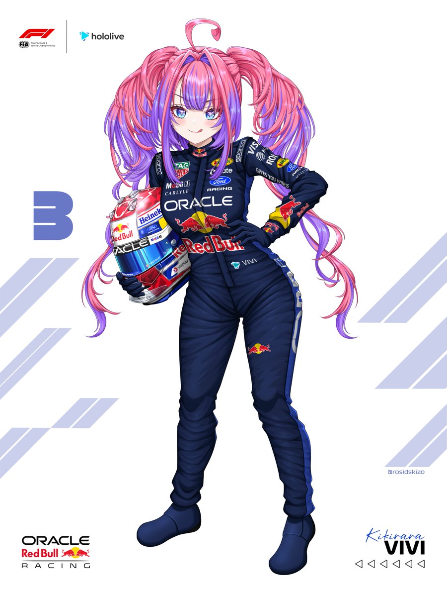 rosidskizo's tweet photo. HOLO-F1 OFFKAI 2026 For Bahrain GP in Malaysia (Full body version)
.
Sakura Miko (Ferrari)
Kikirara Vivi (Red Bull)
Rindo Chihaya (Mercedes)
.
Commission artwork for ryankcwoo from IG 
COMMERCIAL USE
.
#formula1 #F1 #もはやちはや #miko_Art #ヴィヴィメイク https://t.co/aVc2ckwUcg