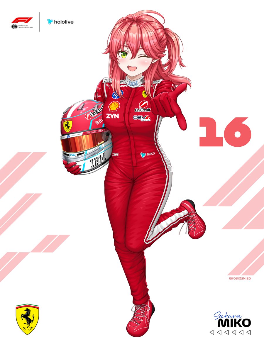 rosidskizo's tweet photo. HOLO-F1 OFFKAI 2026 For Bahrain GP in Malaysia (Full body version)
.
Sakura Miko (Ferrari)
Kikirara Vivi (Red Bull)
Rindo Chihaya (Mercedes)
.
Commission artwork for ryankcwoo from IG 
COMMERCIAL USE
.
#formula1 #F1 #もはやちはや #miko_Art #ヴィヴィメイク https://t.co/aVc2ckwUcg