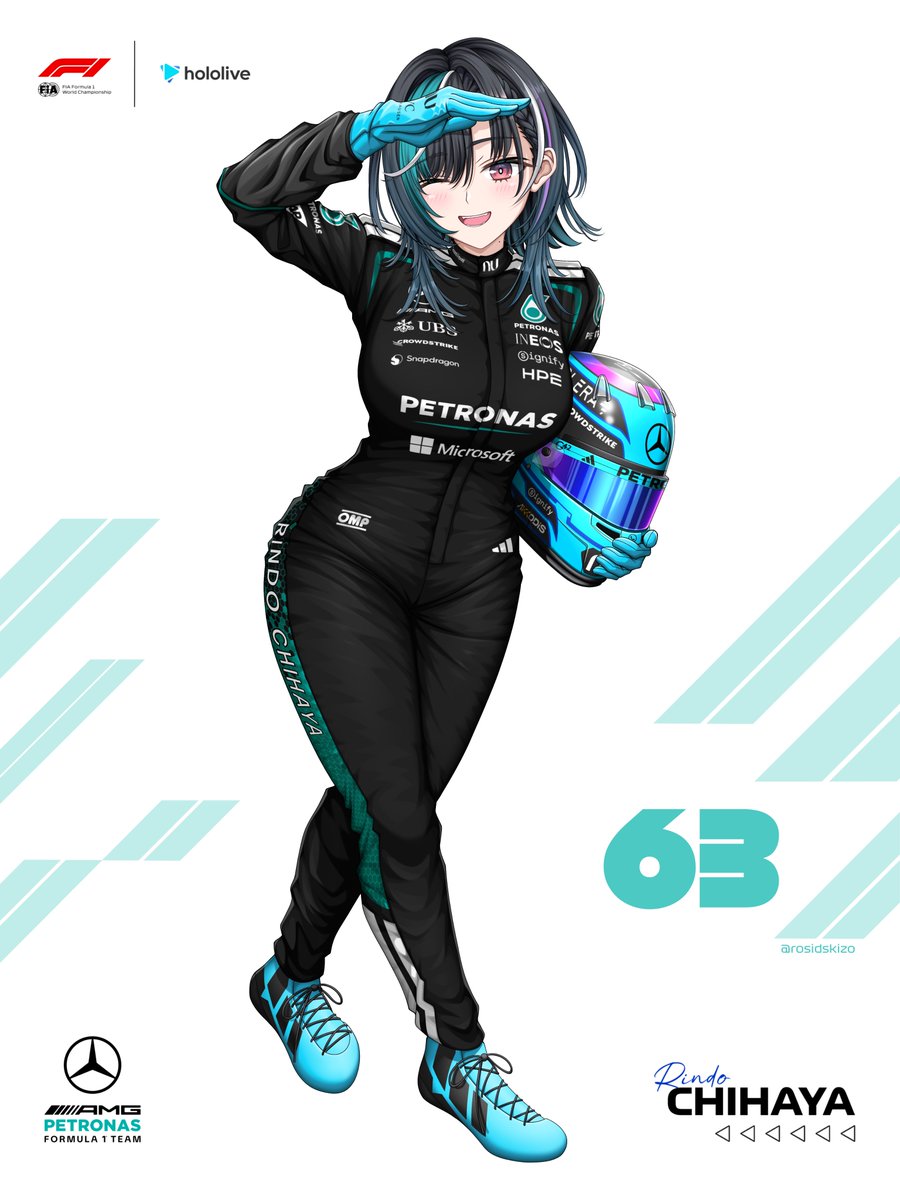 rosidskizo's tweet photo. HOLO-F1 OFFKAI 2026 For Bahrain GP in Malaysia (Full body version)
.
Sakura Miko (Ferrari)
Kikirara Vivi (Red Bull)
Rindo Chihaya (Mercedes)
.
Commission artwork for ryankcwoo from IG 
COMMERCIAL USE
.
#formula1 #F1 #もはやちはや #miko_Art #ヴィヴィメイク https://t.co/aVc2ckwUcg