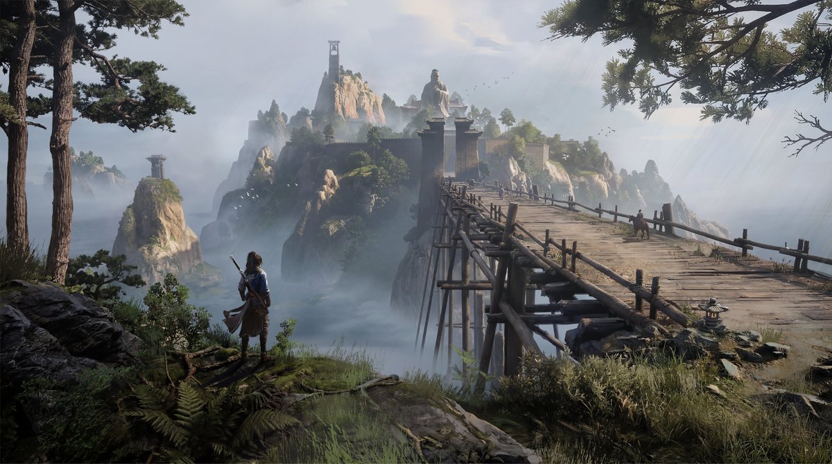 WhereWindsMeet_'s tweet photo. Mystical peaks rising above the sea, home to legends untold. 
☁️ What secrets lie deep within the sea of clouds?

Here's your first exclusive look at Qingzhou! Wanderers, are you ready for an epic journey across mountains and seas?
#WhereWindsMeet https://t.co/x702xk7itX