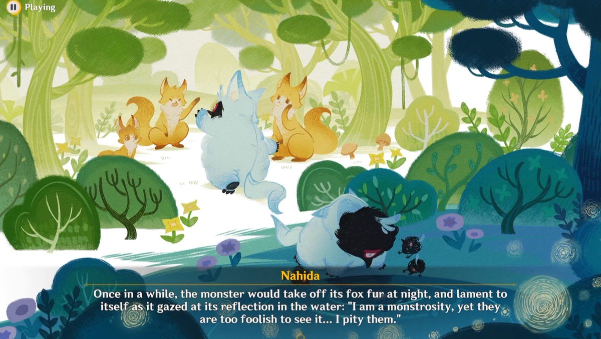 nanzhumeng's tweet photo. and if u look at nahida’s fairytale, dottore considered himself a monster for what he did to the people of tatarasuna. there’s no denying that dottore is “evil”, but he did it for the person who gave him a home when he was 18 and had nowhere to go https://t.co/2CGhozDAFS