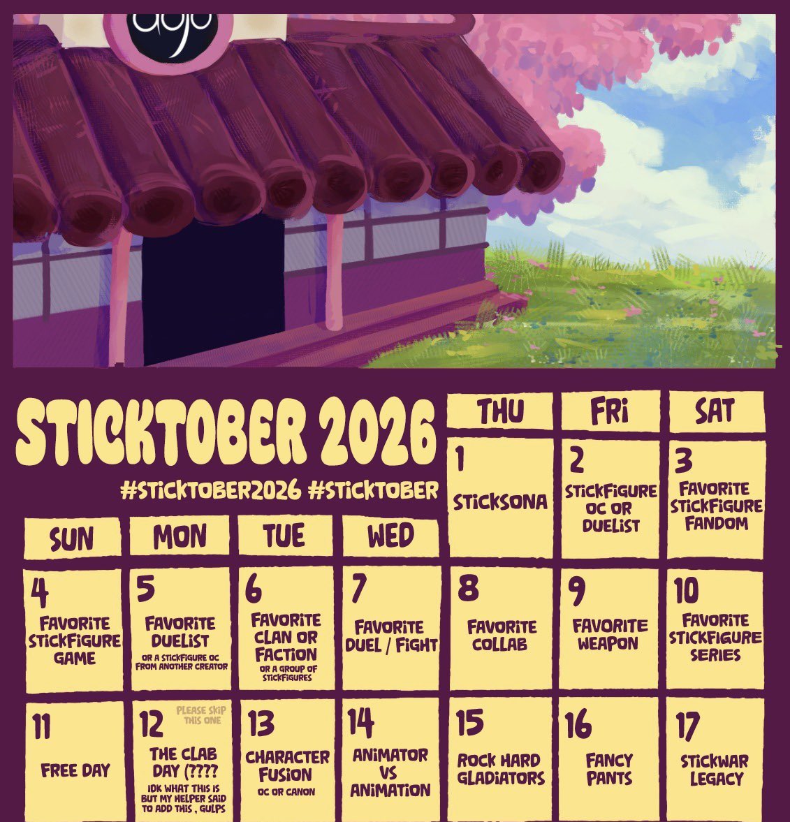 Stickman_News's tweet photo. The DailyRHG account has returned announcing this year’s Sticktober list https://t.co/r0KMo3FQAY