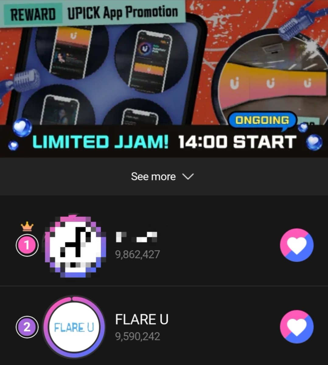 FLAREUvoting's tweet photo. [📢] COMEBACK ANNIVERSARY IDOL

U'REs! Only 30 minutes left before the voting ends! ⏰

Please use all your remaining votes and vote for FLARE U on the UPICK app until the very last minute. Let’s make sure we give them as much support as possible before the voting closes! 

Don’t forget to cast your votes now! 

#플레어유 #FLAREU #최립우 #CHUEILIYU #강우진 #KANGWOOJIN