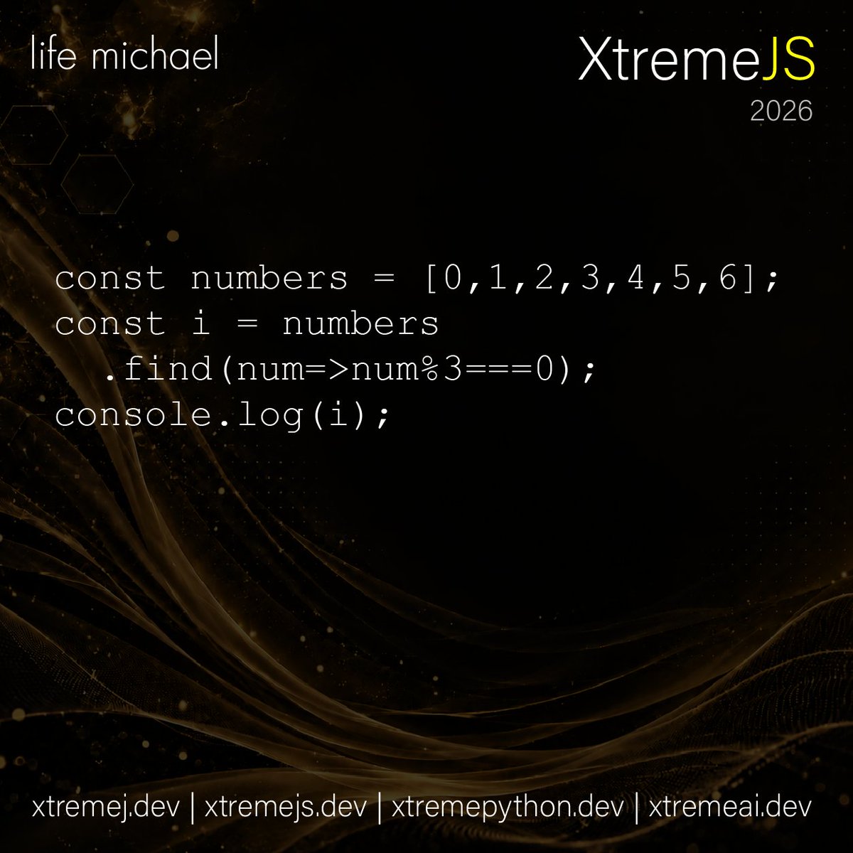 xtremejsconf's tweet photo. ⚡ XtremeJS Championship

Here’s a quick JavaScript challenge from the upcoming XtremeJS 2026 online conference.

https://t.co/9e9Xy48egL

Do you know the output of the following code?

Drop your answer in the comments.

#XtremeJS #JavaScript #CodingChallenge https://t.co/h5axw68YMV