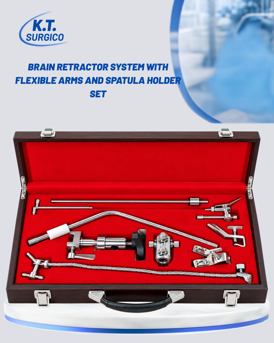 KtsurgicoUs's tweet photo. 🧠 Brain Retractor System | IN STOCK
💬 DM us for Price & Quotation
🔗 Product: https://t.co/Td4vbVJ6QX
#KTSurgico #BrainRetractor #Neurosurgery #SurgicalInstruments #NeurosurgicalInstruments #LeylaRetractor https://t.co/j7o7gJ7seW