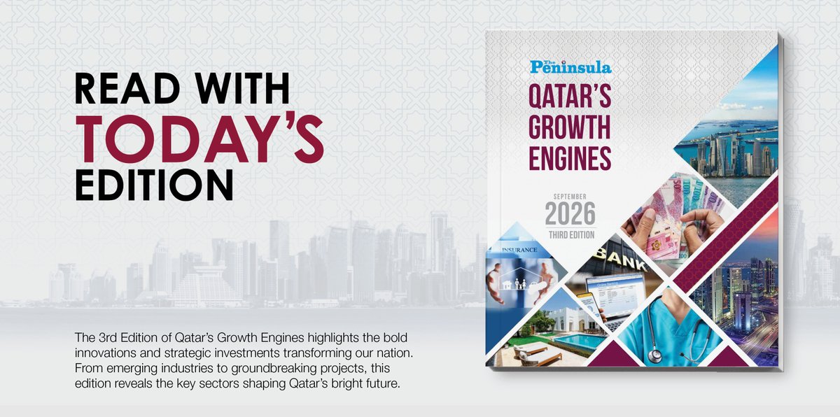 PeninsulaQatar's tweet photo. The third edition of Qatar's Growth Engines is out! It examines the country's evolving economic landscape, and explores the sectors and ideas shaping the country's next phase of development. 

Read on: https://t.co/Ho09DEbu7S https://t.co/8BKU72MdGh