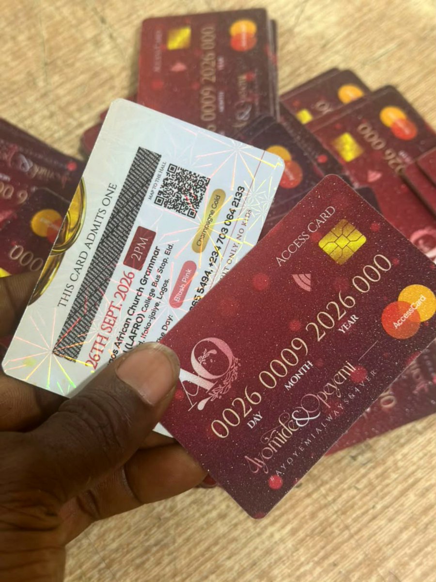 otistemitope's tweet photo. 📌 Events Access Cards with sugar laminations 

MOQ 100

35K https://t.co/yGgFike3tW