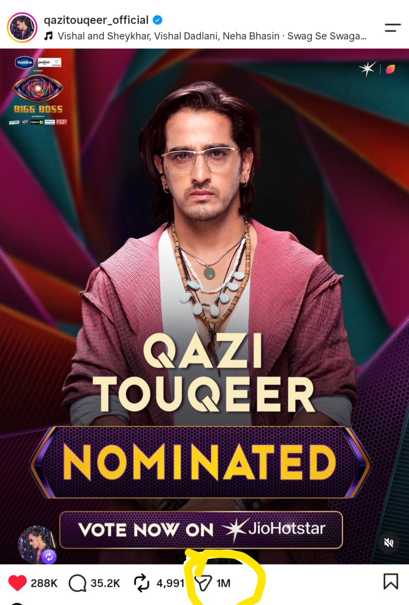 Rathod_235p's tweet photo. Freakin 1 Million shares 🤯🔥

Qazi fever is on different level 😭

#QaziTouqeer #BiggBoss20 #BB20 https://t.co/uMCjnx5Uv6