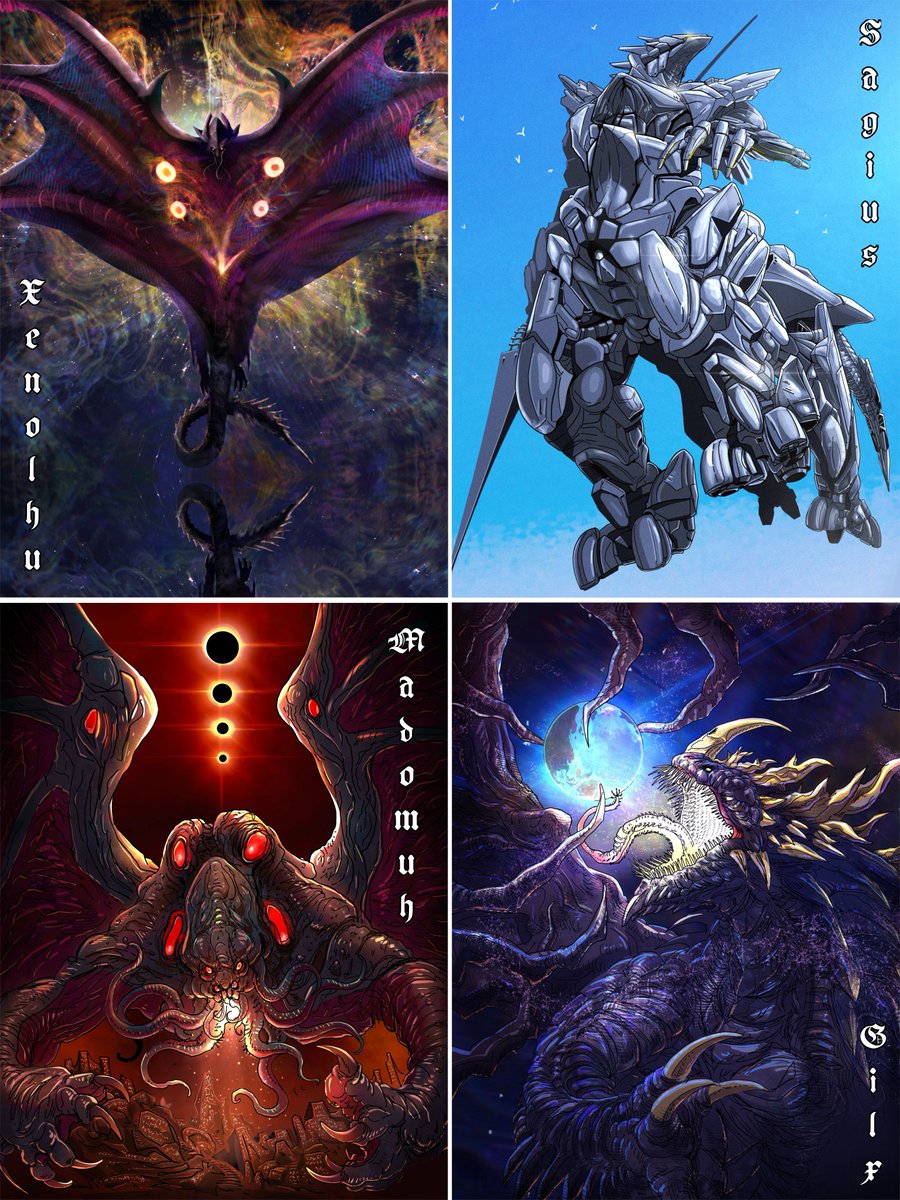 sian_poi_maru's tweet photo. The Four Horsemen of Destruction 
#Godzilla #ゴジラ  #新怪獣総選挙 #NEWMONSTER #推し怪獣 https://t.co/qxwAhWWu2l