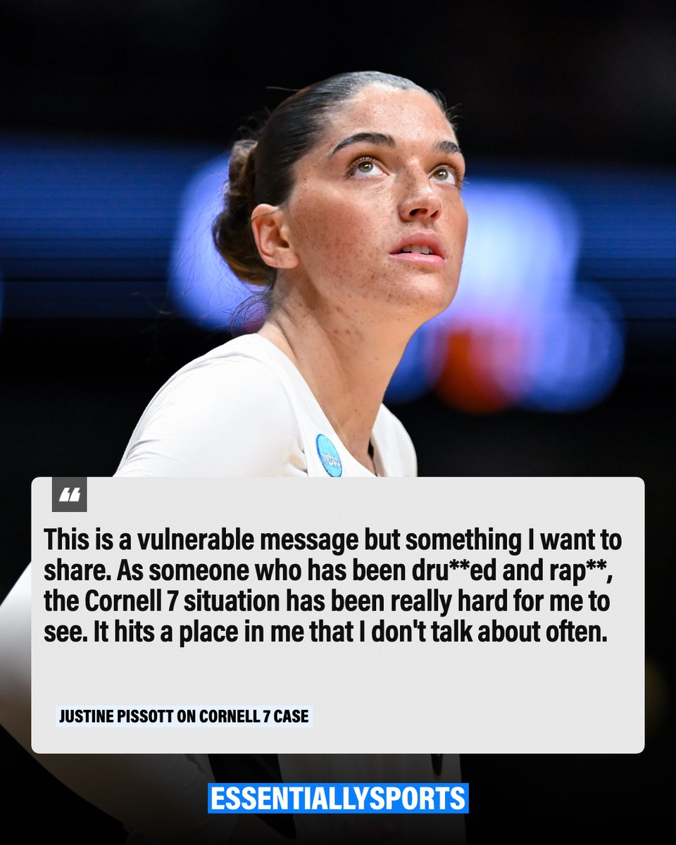 essentially_w's tweet photo. Las Vegas Aces guard Justine Pissott revealed she’s been the victim of sex*al as**ult. 

Pissott, who attended both the University of Tennessee and Vanderbilt University, shared her story in support of the alleged victim of the Cornell 7. 

via: justinepissott/IG https://t.co/HIb9p3UcST